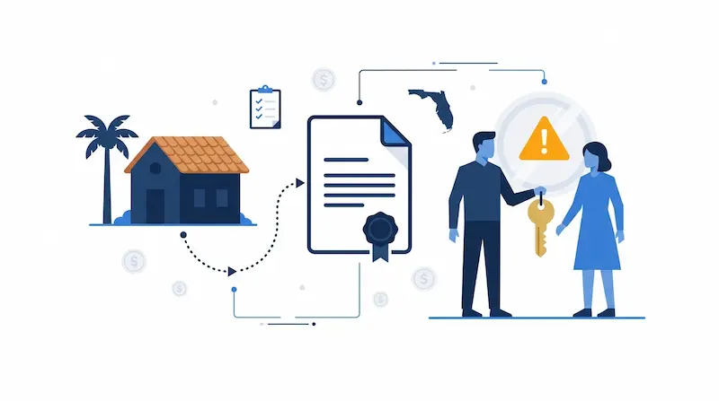 Adding a child to a property deed in Florida — parent-to-child deed transfer process with key handoff, legal documents, and warning signs to consider