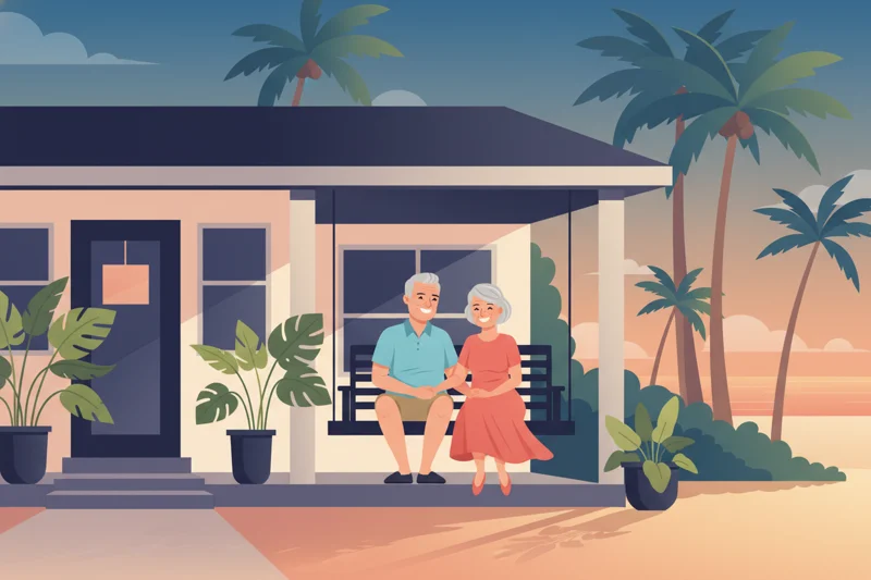 Senior couple reviewing Florida property tax documents