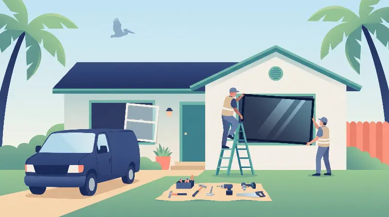 A Florida home being upgraded with impact windows under the My Safe Florida Home program